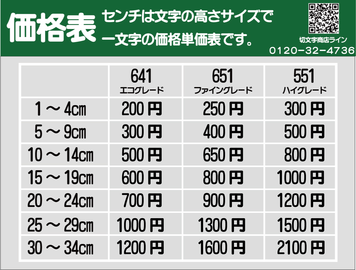 カッティングステッカー価格